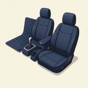 “Automotive interior accessories for improving vehicle comfort, organization, and aesthetics”