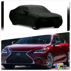 All-weather grey car body cover tailored for Lexus ES 300, ES 330, and ES 350 on white background.