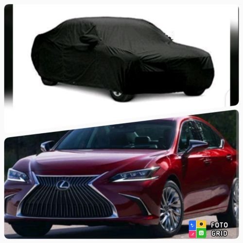 All-weather grey car body cover tailored for Lexus ES 300, ES 330, and ES 350 on white background.