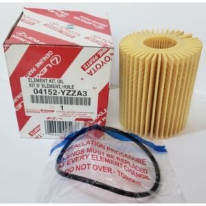 Toyota 04152-YZZA3 spin-on oil filter canister on white background.