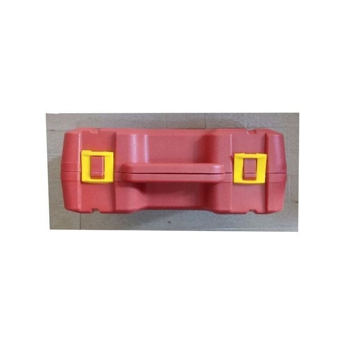 Double-cylinder car tyre inflator air compressor pump on white background.