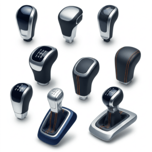 “Stylish car gear knobs for manual and automatic transmissions in various designs”