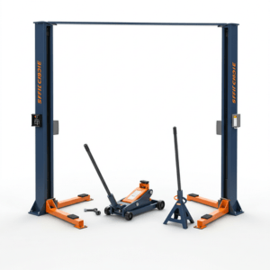 “Workshop car lifting equipment including hydraulic lifts and ramps”