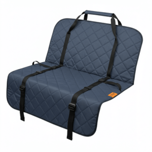 “Waterproof car pet seat cover protecting the back seat while a dog sits comfortably”