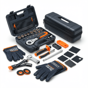 “Car repair kits including puncture repair, tool sets, and emergency fix solutions”