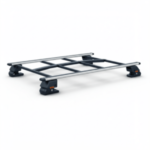 “Heavy-duty car roof rack installed on SUV carrying luggage”
