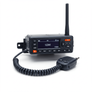 “Car two-way radio system with microphone, speaker, and antenna for communication”