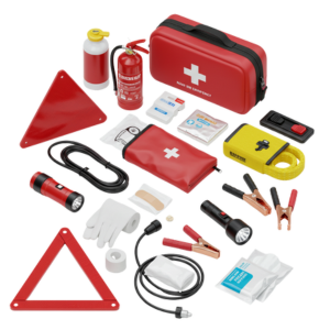 Complete roadside emergency and first aid kit for cars