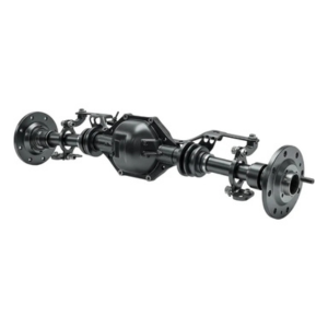 Heavy-duty truck wheel drive system components—axle shafts, CV joints, hubs, and differentials—for Mack, Actros, MAN, HOWO, DAF, Scania, and Volvo F6/F7 on white background.